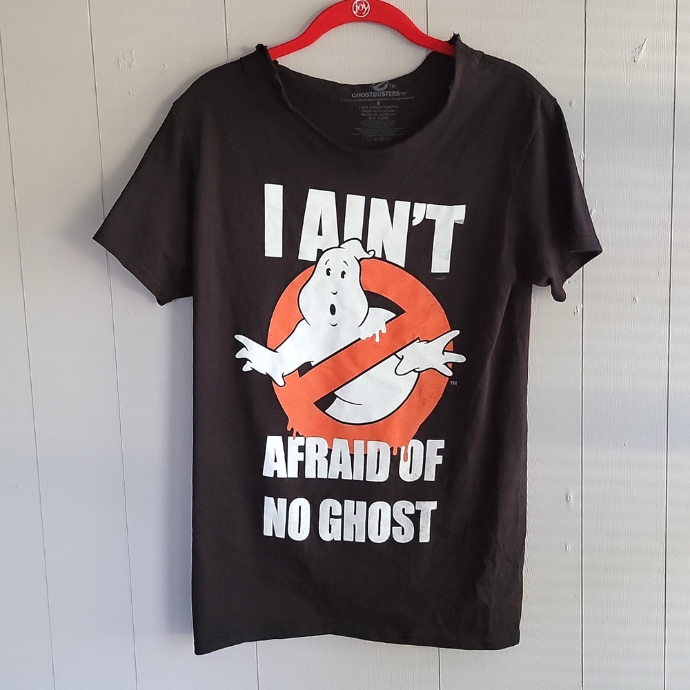 Ghostbusters Logo Distressed Cut Tee Shirt